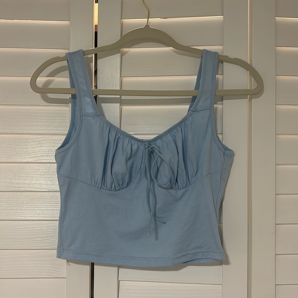 Blue bow tank top